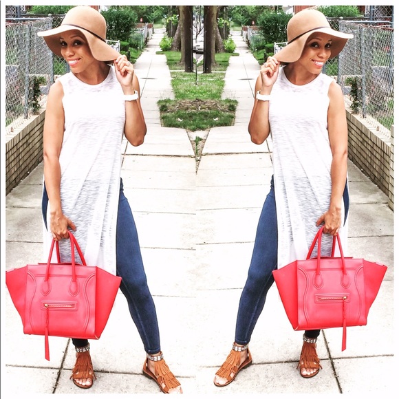 Celine Handbags - Celine Luggage Handbag (red) Suede interior